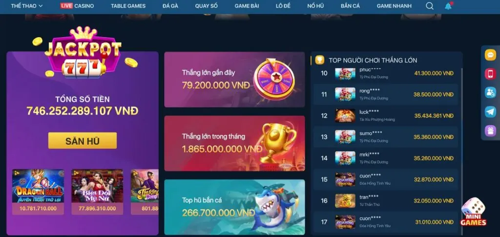 Các trò chơi cá cược tại 23win1
